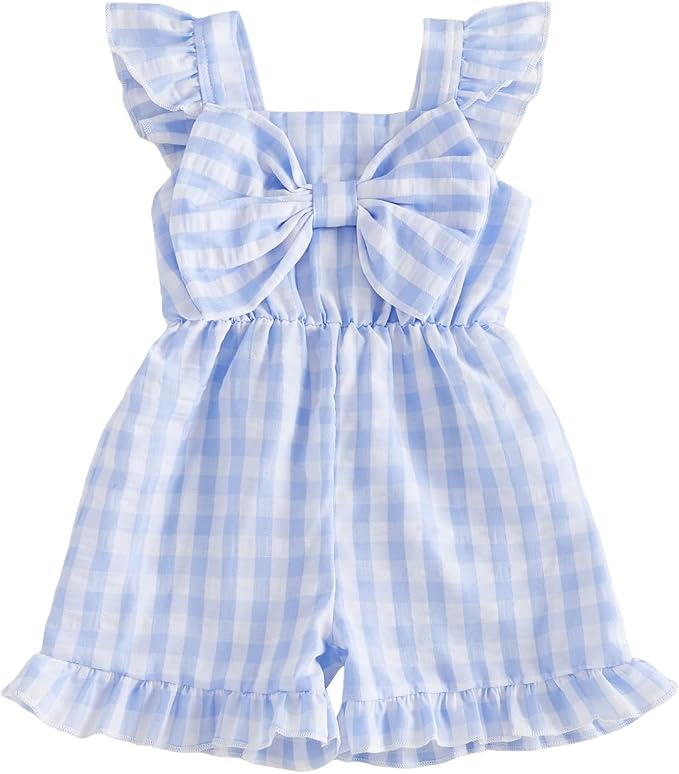 Little Girl Romper Toddler Overalls Summer Bow Jumpsuit Boho Outfit 6M-5T by Nibbcoa