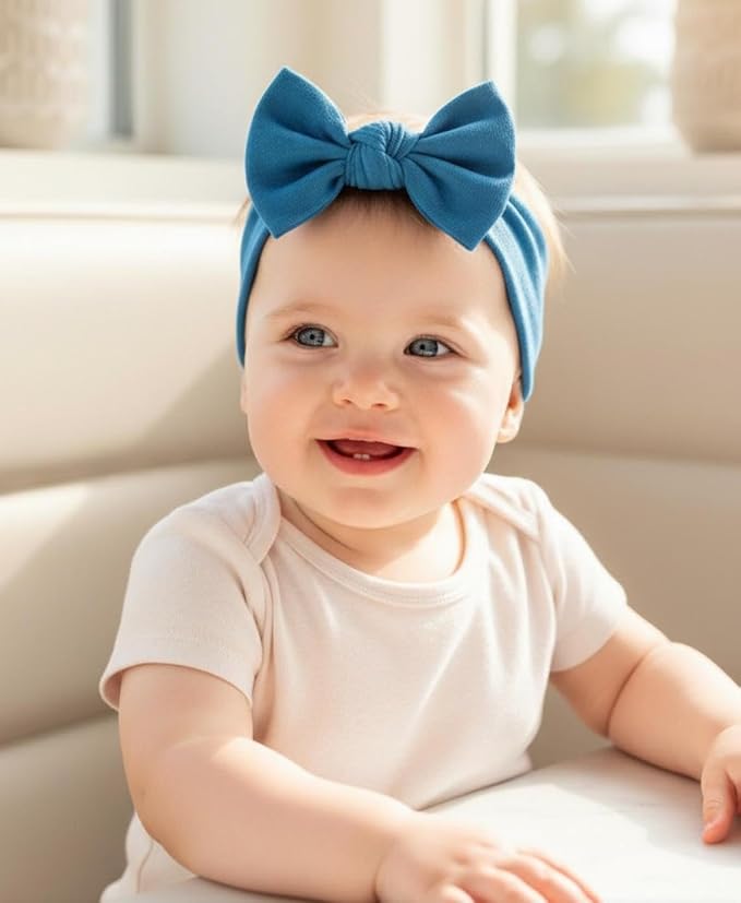 Baby Girl Headbands-Infant, Toddler Cotton Handmade Hairbands - Image 5