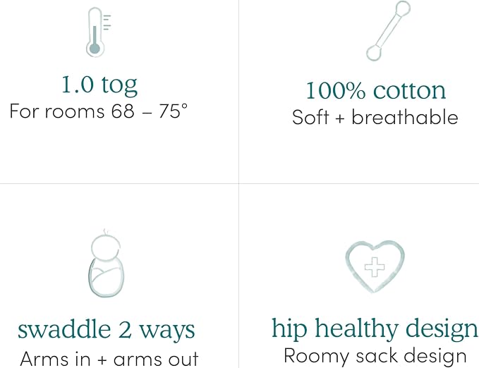 aden + anais Essentials Easy Swaddle Wrap Quick Change - Image 5