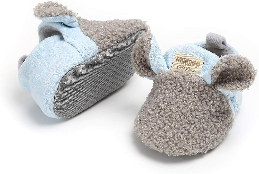 Ohwawadi Infant Baby Boys Girls Slippers Cozy Fleece Booties Soft Bottom Warm - Image 5