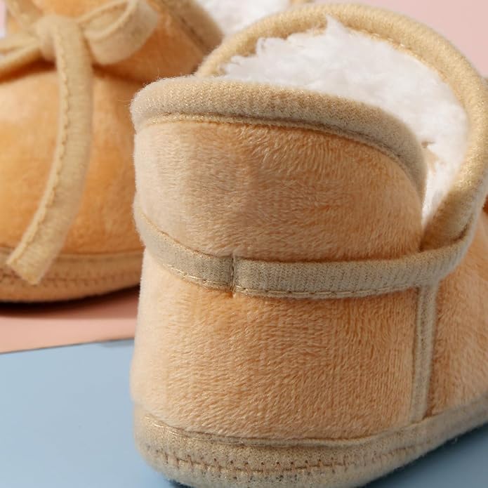 Baby Booties Newborn Fleece First Walking Shoes Non-Slip Sole Slippers Cozy - Image 2