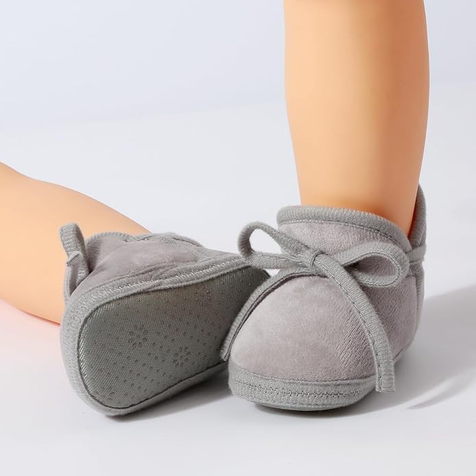 Baby Booties Newborn Fleece First Walking Shoes Non-Slip Sole Slippers Cozy - Image 7