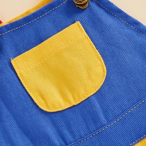 Fernvia Toddler Kids Baby Girl Boy Contrast Color Overalls Shorts Clothes - Image 5