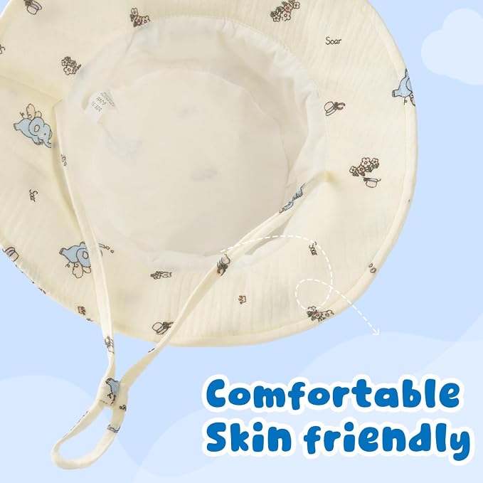 Muslin Baby Sun Hat Sun Protection Baby Toddler Bucket Hats - Image 4