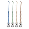 Pacifier Clip for Boys Girls - MORIBOX 4 Pack Paci Clip Soothie Baby Binky Holder for Shower Gift Birthday (Beige+Dbeige+Blue+Sage)