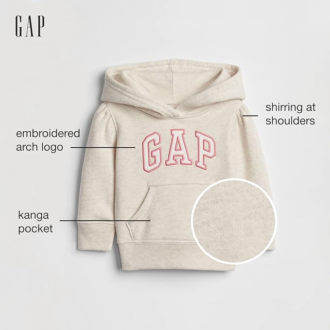 GAP Baby-Girls Playtime Favorites Logo Pullover Hoodie Hooded Sweatshirt - Image 2
