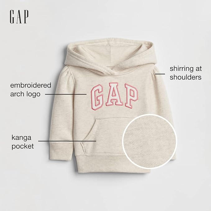 GAP Baby-Girls Playtime Favorites Logo Pullover Hoodie Hooded Sweatshirt - Image 2