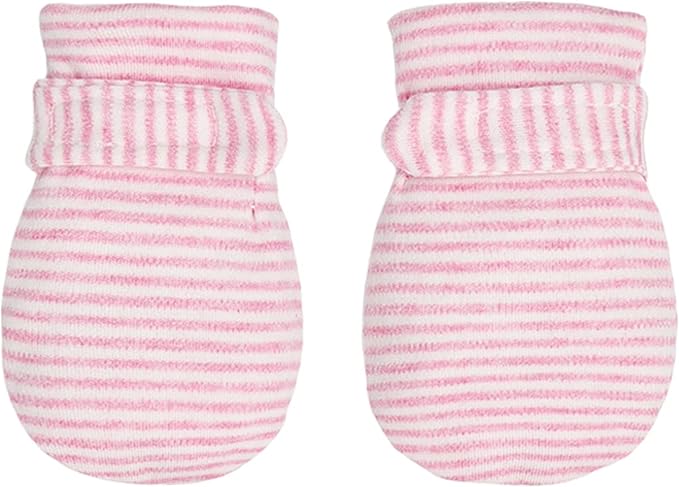 Newborn Baby No Scratch Mittens Stay On, 100% Cotton Breathable, Adjustable by Reyow