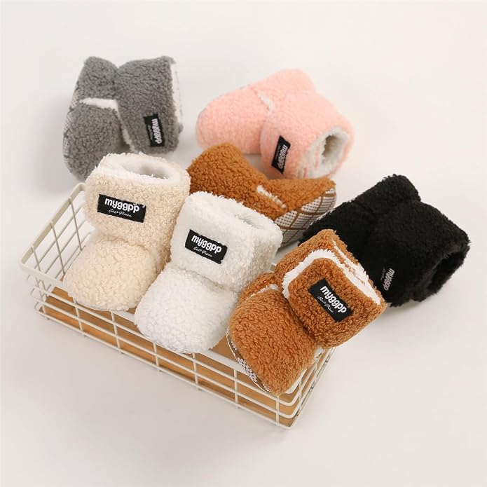 Ohwawadi Infant Baby Boots Boys Girls Cozy Fleece Slippers Snow Boots Winter - Image 4