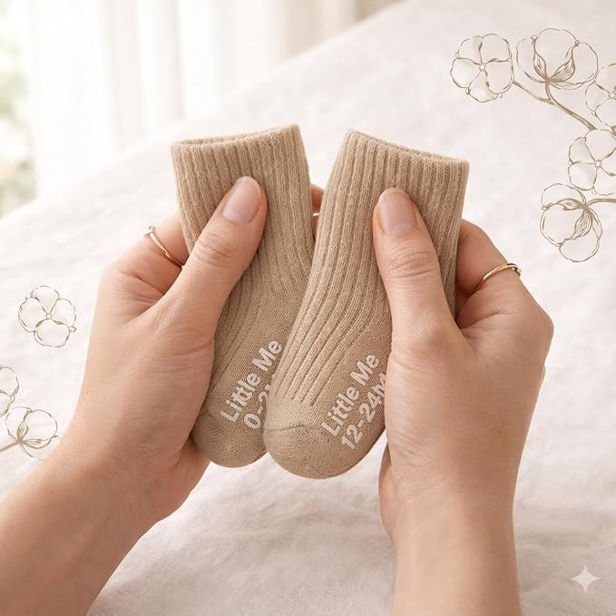 Little Me Baby Socks 16 Pairs | 61% Organic Cotton | Sizes 0-12M & 12-24M | - Image 7