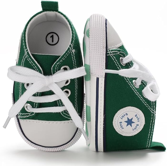 Unisex Baby Girls Boys Canvas High-top Shoes, Newborn Infant Anti-Slip Soft - Image 4