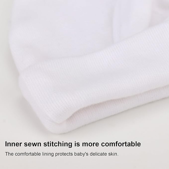 Newborn Baby Hats and Mittens Set Infant Bow Beanie Cap Toddler Gloves Newborn - Image 3