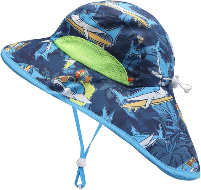Toddler Baby Boys Swimsuit Rashguard One Piece Zipper Bathing Suit with Sun Hat Infant Swimwear Sunsuit UPF 50+