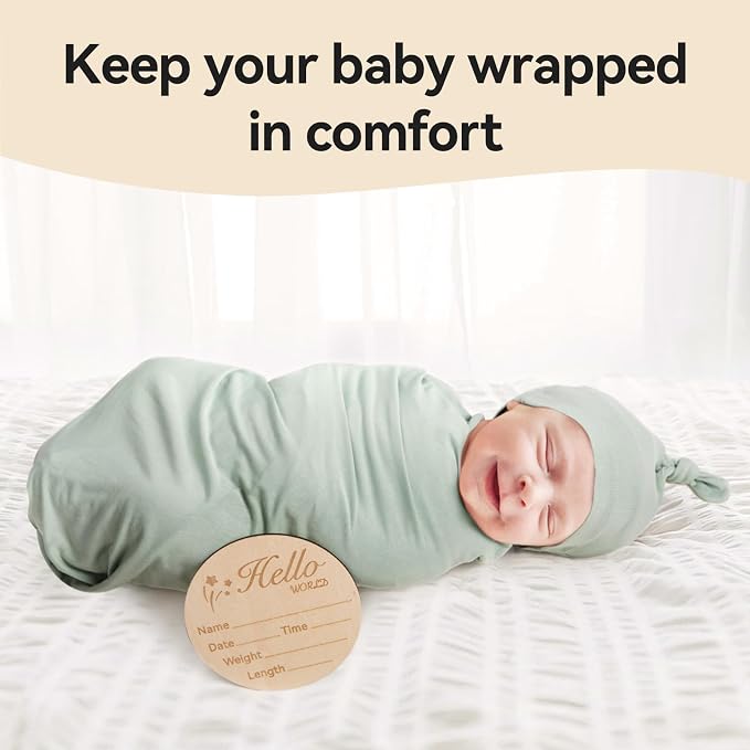 BubblePanda Rayon Made from Bamboo Newborn Swaddle Blankets 47"x47" 2-Packs | - Image 4