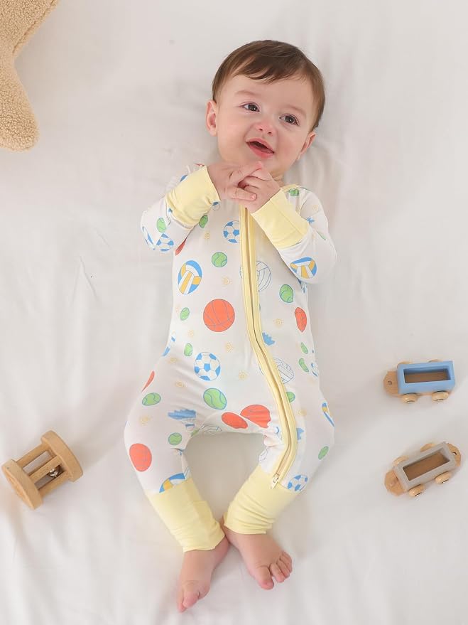 GUISBY Baby Footless Pajamas, Rayon of Bamboo, NB-2T | Rayon of bamboo softness - Image 6