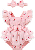 Baby Girl Summer Clothes Infant Girls Romper Dress | Ruffle Sleeve, Cotton Linen by Megeoly