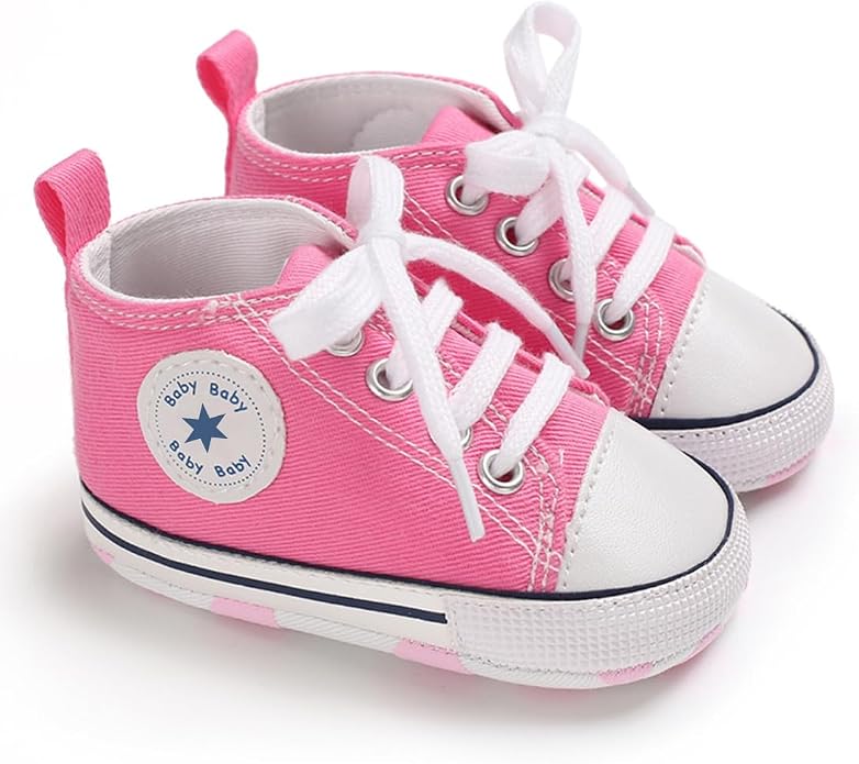 Unisex Baby Girls Boys Canvas High-top Shoes, Newborn Infant Anti-Slip Soft - Image 4