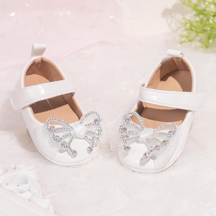 Meckior Infant Baby Girls Soft Sole Bowknot Princess Wedding Dress Mary Jane - Image 3