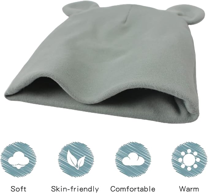 Pesaat Newborn Hospital Hat 0-12Months Preemie Boys Girls Beanie Solid Infant - Image 5
