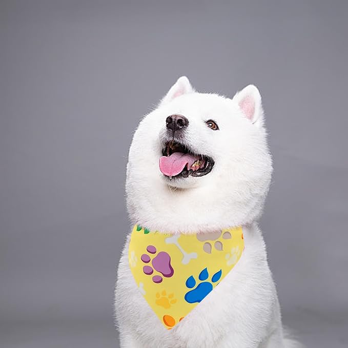 7 PCS Paw Print Dog Bandanas for Large Dog Breed 33 Inch Sewing Hemming Dogs - Image 5