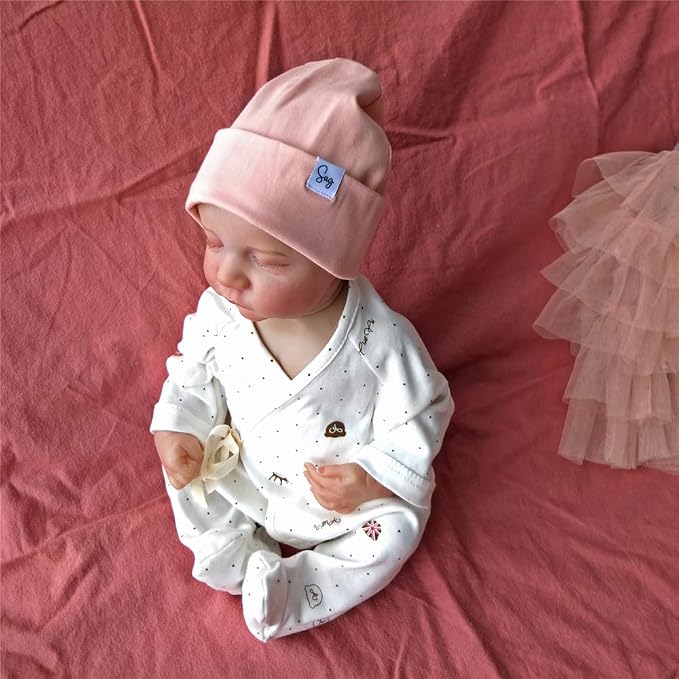 Jersey Beanie Hat for Newborn Baby Boys Girls Silky Satin Lined Hats Bonnet - Image 4