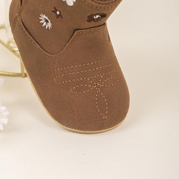 Meckior Baby Girls Cowboy Tassel Boots Side Zipper Moccasins Soft Bottom - Image 7