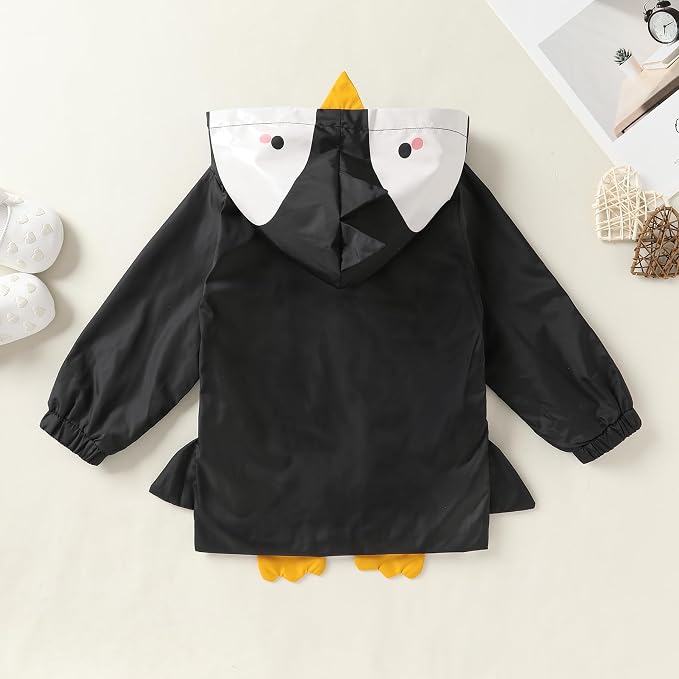 YOUNGER TREE Toddler Baby Boy Girl Duck Raincoat Cute Cartoon Hoodie Zipper - Image 3