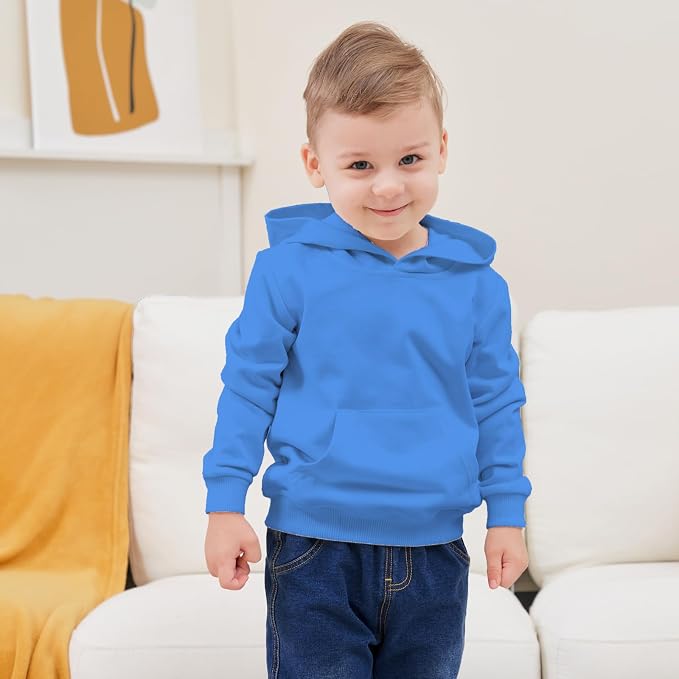 Baby Kids Boy Girl Solid Casual Pocket Hoodie Sweatershirt Long Sleeve Pullover - Image 2