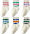 Toddler Grip Socks with Non-Slip Unisex Baby Stripe Crew Cotton Socks | Retro by Wamvp