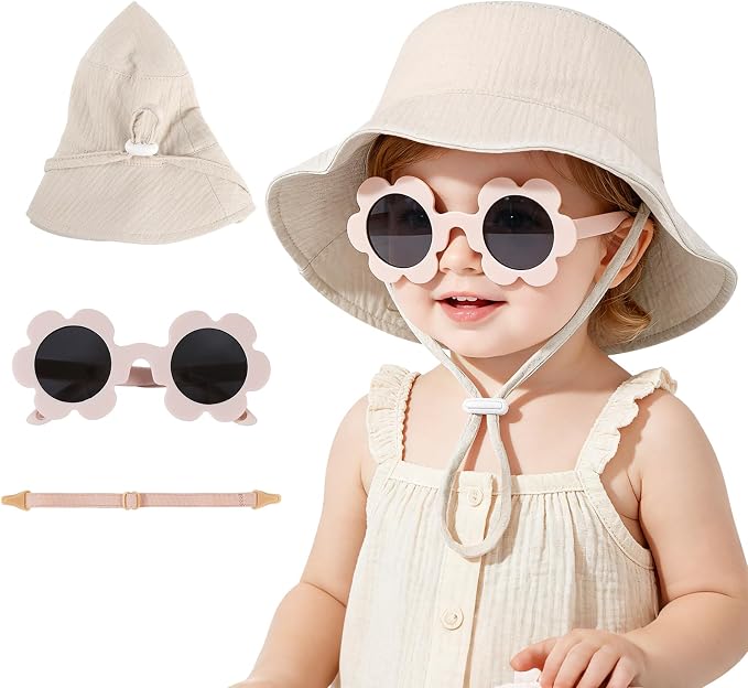 Leotruny Cotton Baby Sun Hat: Muslin Adjustable Bucket Hat by Leotruny