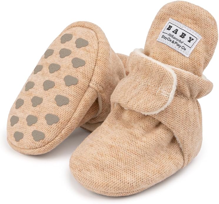 Babelvit Newborn Baby Boy Girl Soft Fleece Booties Stay On Infant Slippers by Babelvit
