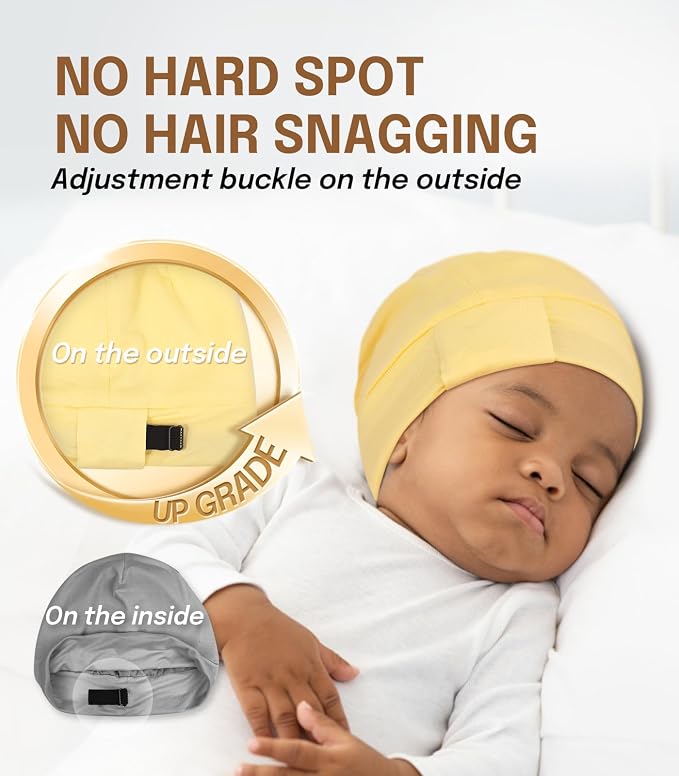 Fittia Baby Bonnet for 0-6 Months, Silky Satin Bonnet for Sleeping, Smooth for - Image 7