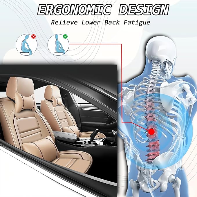 Car Seat Covers for JP Grand Cherokee 2011-2025 | 5-Seats Seat Covers, Waterproof Seat Protectors, Automotive Seat Covers (Full Set with Pillow,Beige)