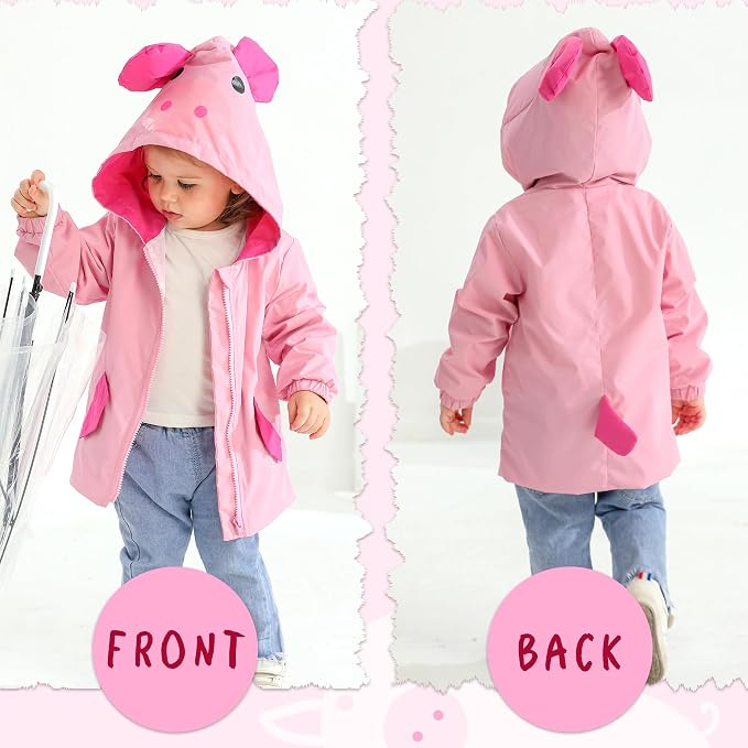 YOUNGER TREE Toddler Baby Boy Girl Duck Raincoat Cute Cartoon Hoodie Zipper - Image 2