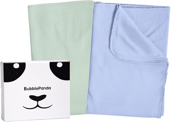 BubblePanda Rayon Made from Bamboo Newborn Swaddle Blankets 47"x47" 2-Packs | by Unknown