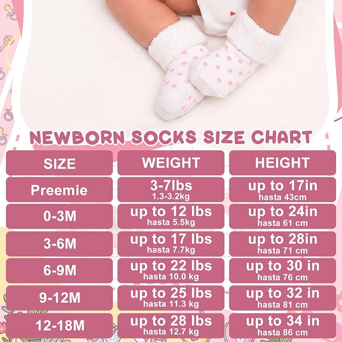 Twistover 10 Pairs Preemie Cotton Turn Cuff Socks - Image 2