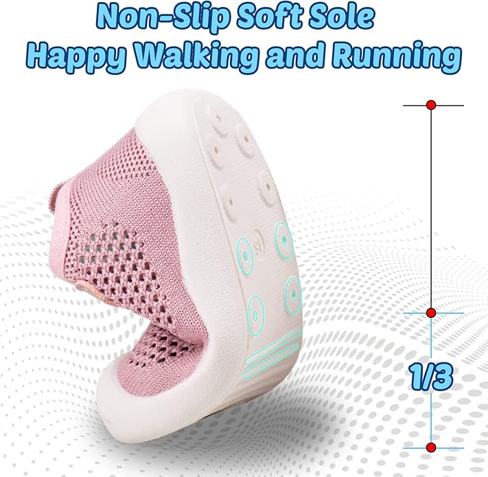 Baby Walking Shoes Toddler Girl Boy Soft Sole Breathable Cotton Canvas Shoes Infant Lightweight Non-Slip Safer Slip-on First Walkers Shoes Casual Tennis Wide Sneakers Rubber Soles Running Outdoor