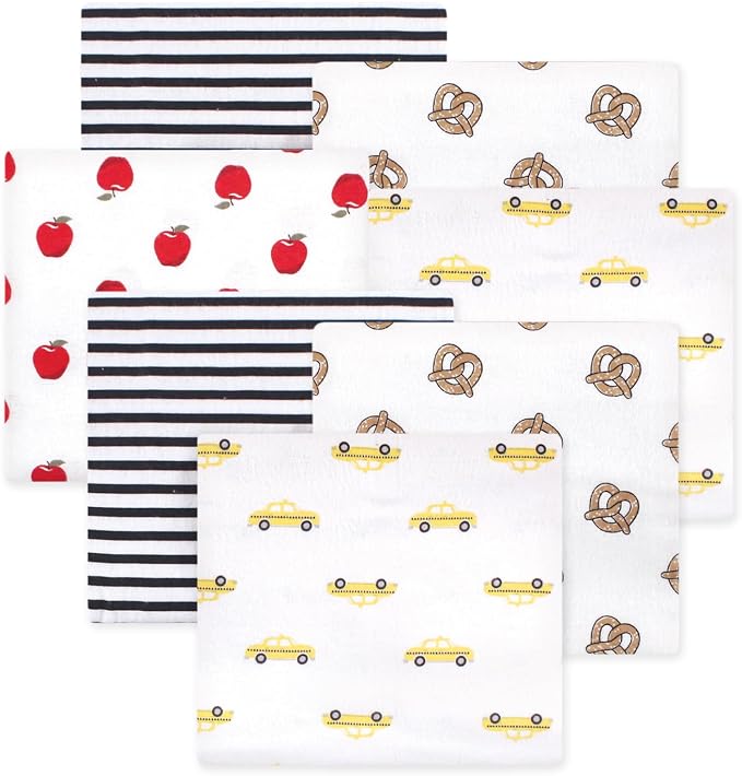 Little Treasure Hudson Baby Cotton Poly Flannel Receiving Blankets Multipack by HudsonBaby