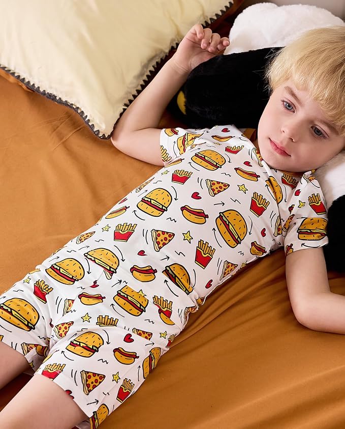 babee Reshinee Bamboo Viscose Toddler Boys Pajamas Set, Short Sleeve Kids - Image 5