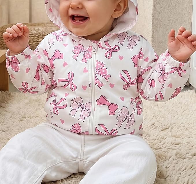 Toddler Baby Girl Windbreaker Jacket Zip Up Hoodie Long Sleeve Sweatshirt - Image 3