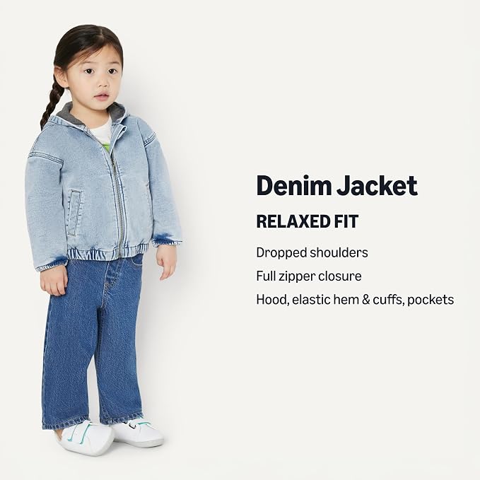 Amazon Essentials Unisex Babies' Soft Stretch Regular-Fit Denim Jacket - Image 2