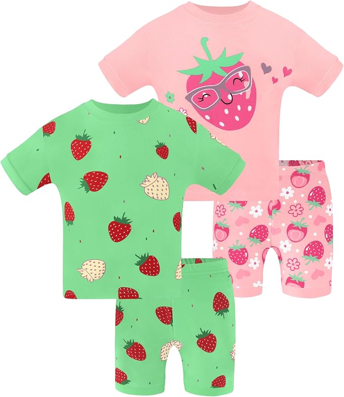 DAUGHTER QUEEN Girls Summer Pajamas Set 4 Pieces 100% Cotton Sleepwear Size 18 - Image 8