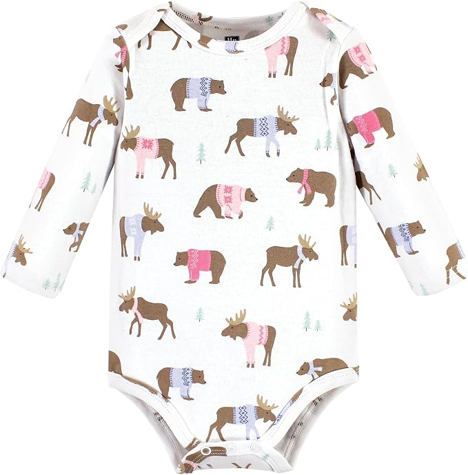 Hudson Baby Baby Girls' Cotton Long-sleeve Bodysuits 3-pack - Image 4