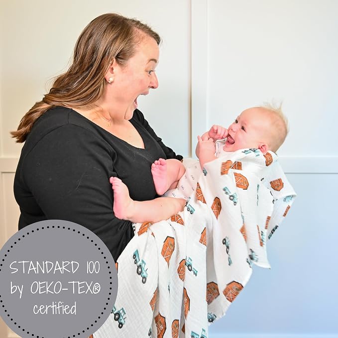 LollyBanks Baby Swaddle Blankets, 100% Organic Cotton Muslin Baby Blanket | 3 - Image 9
