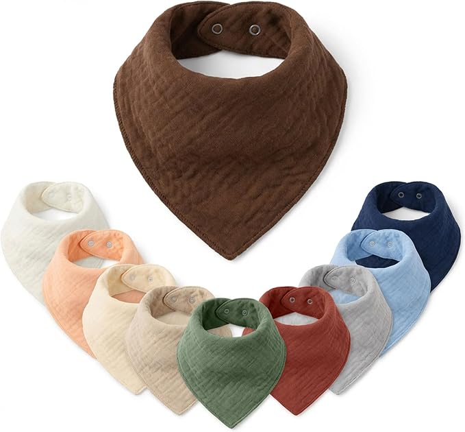 Mère & Moi Muslin Baby Bandana Bibs – 100% Cotton, Soft & Absorbent Drool & by M%C3%A8reMoi