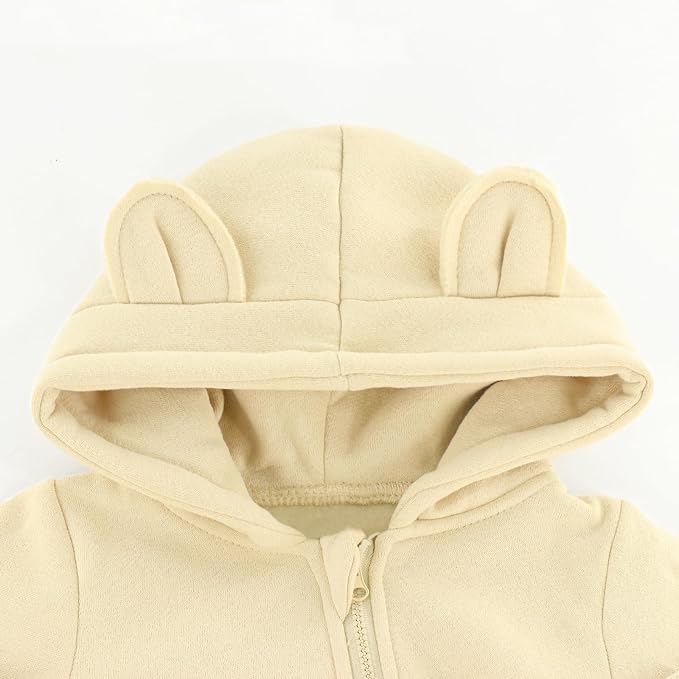 Baby Jumpsuit Hoodie Romper Zipper Long Sleeve One Piece Outfits Warm Clothes - Image 3