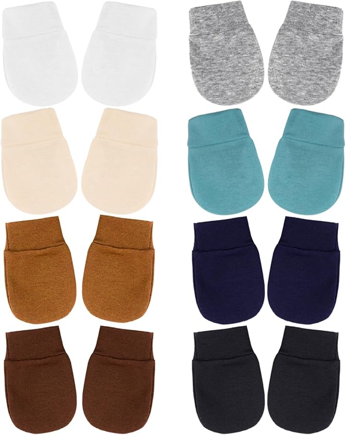 BQUBO Newborn Infant Toddler Mittens No Scratch Cotton Elastic Wrist Gloves by DRESHOW