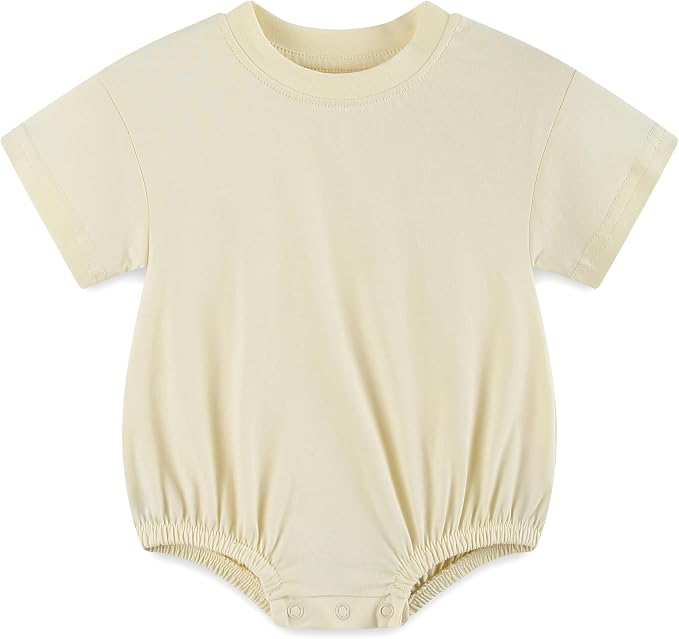 Baby Bubble Onesie Romper 100% Organic Cotton Clothes Short Sleeve Summer Solid by Unknown