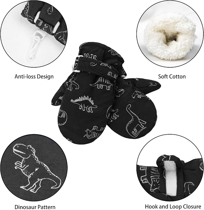 Toddler Mittens Lined Fleece Snow Gloves - Image 4