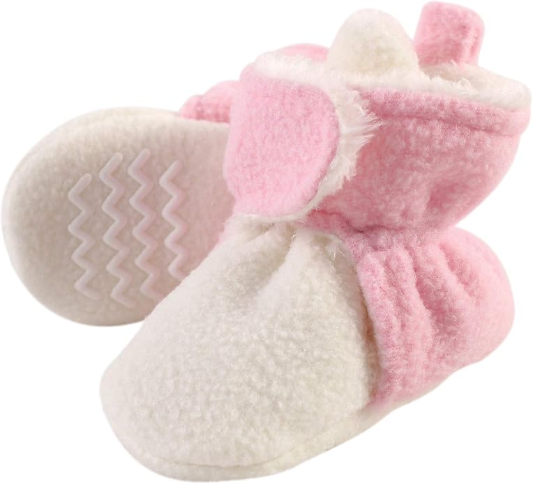 Hudson Baby Unisex Baby Cozy Fleece and Faux Sherpa Booties - Image 2